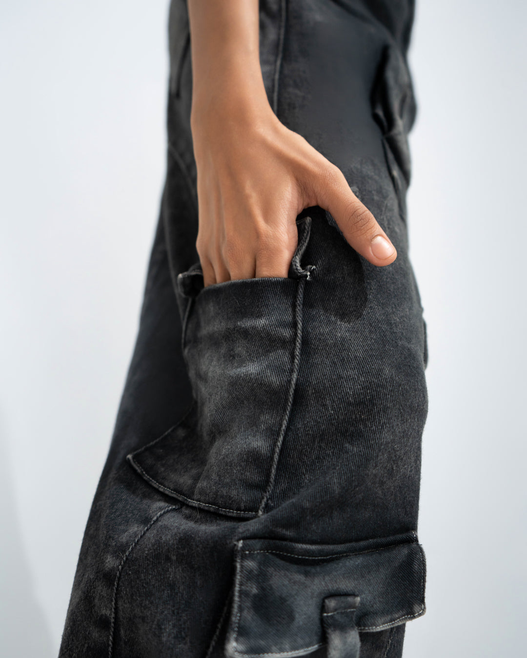 Multi Pockets Denim Cargo